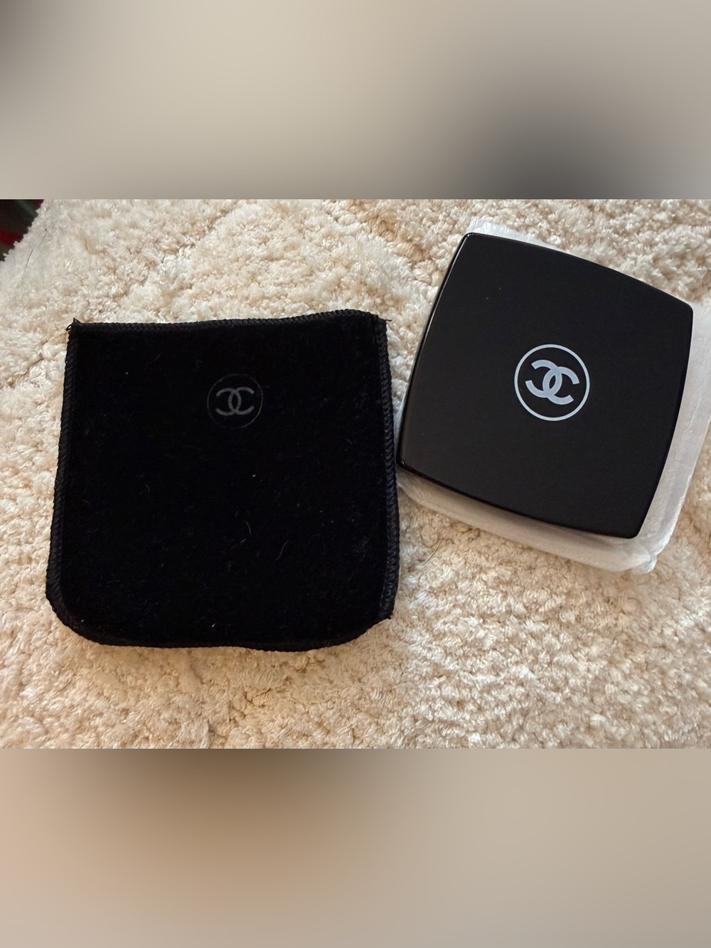 CHANEL GWP Black Velvet Compact Pouch and Mirror